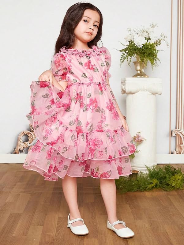 Image of Niren Enterprise Multipatteren Baby Girl's Knee Length Frocks with Digital Prints