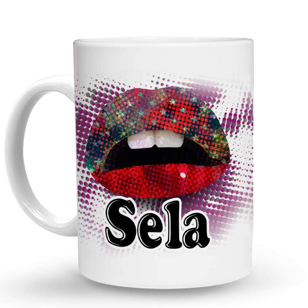 MakoroniSela Female Girl Name 15 oz Ceramic Large Coffee Mug/Cup Design#78