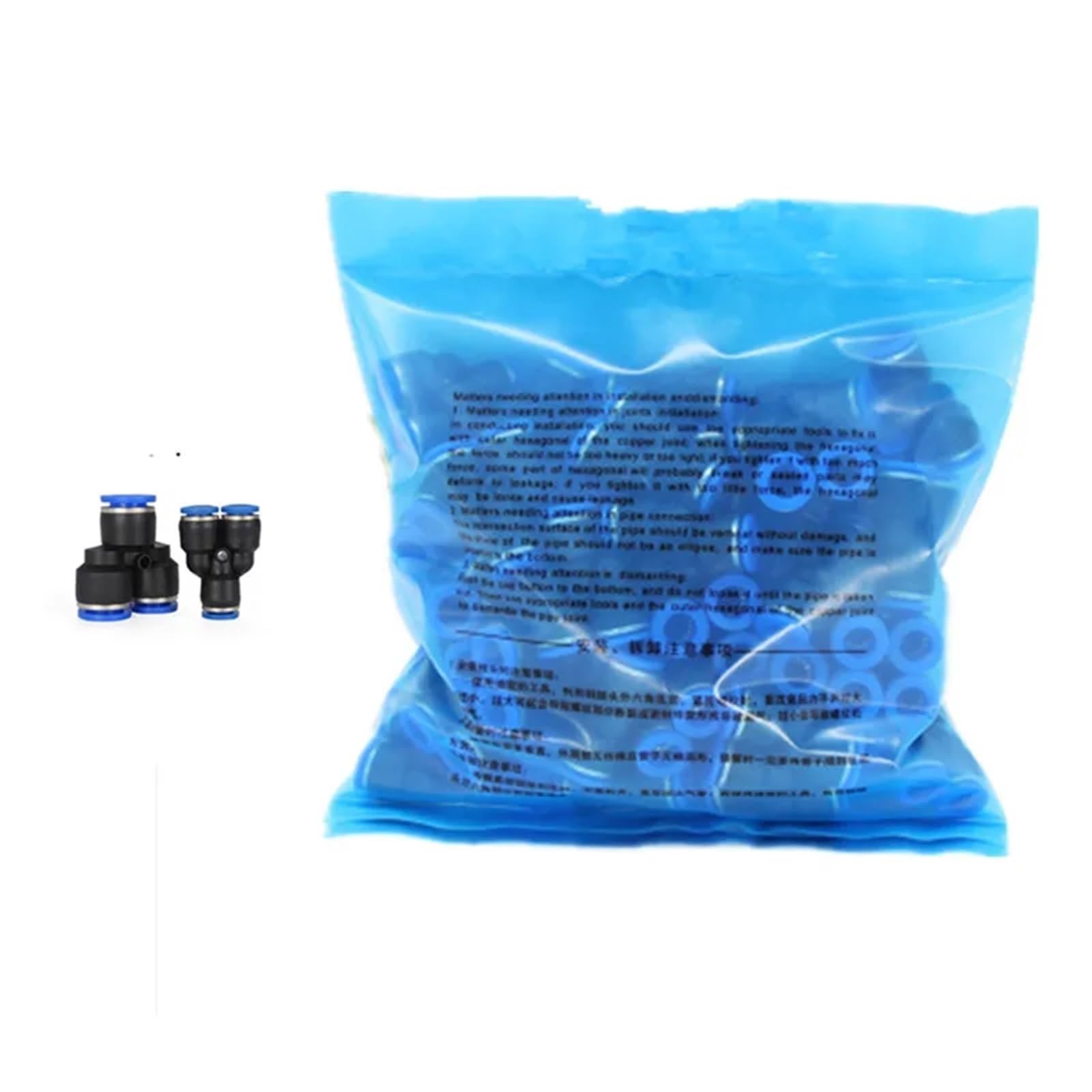 100 raccordi per tubi in plastica pneumatica a spinta rapida per collegamento aria acqua PY PW Connect 4 6 8 10 12 mm a forma di Y (PY-6 mm)