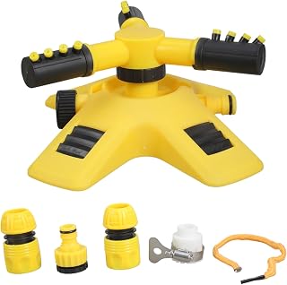 Sturdy 360 Degree Auto Rotating Triple Head Sprinkler with Interlinked Irrigation Systems for Large Area Coverage