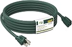 EP 15 Ft Outdoor Extension Cord - 16/3 SJTW Black Electrical Cable with 3 Prong Grounded Plug | 16AWG 3 Prong Grounded Plug, 13A 1625W, Waterproof, Cold-Resistant Flexible, For Garden, Home, Christmas Lights