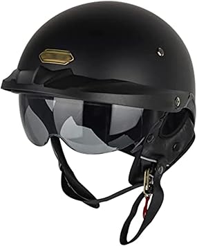 Retro Open-Face-Helmet DOT Approved 3/4 Motorcycle Helmet with Visor Adults Vintage Motorcycle Half-Face Helmets for Motor-Bike Scooter Chopper Cruiser