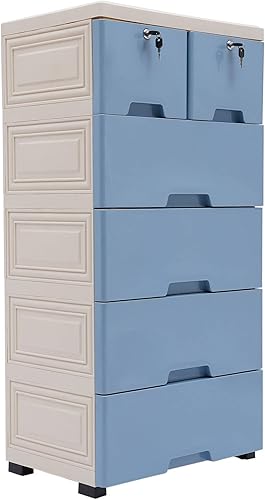 Cajón de almacenamiento de 6 cajones, organizador de ropa, armario de torre con cajones de plástico, armario de almacenamiento con 4 ruedas para el