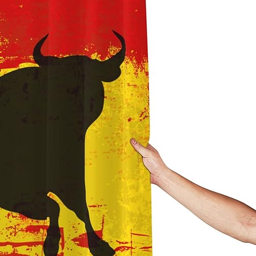 Miniatura 7 de GURUSS Cortina de ducha de toro español, cortinas de ducha impermeables para baño, cortinas de baño para decoración de baño, juego de cortina de