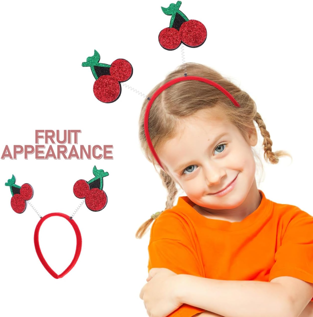 Summer Cherry Headband Fruit Hair Hoops Comfortable Head Boppers Hairband for Summer Party Photo Props Hair Accessories - Image 5