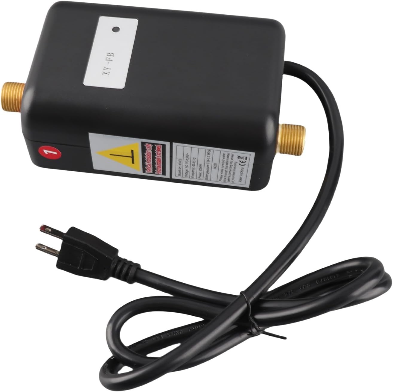 Hyuduo Under Sink Water Heater, High Power Energy Saving Stainless Steel Brass IPX4, with Easy Install Vertical Mount, for Kitchen Apartment Bathroom RV (US Plug 110V)