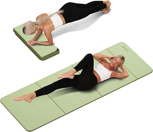 Tapete de yoga plegable extra grueso de 0.32 pulgadas, material POE ecológico, tapete de fitness de diseño antideslizante, tapetes de entrenamiento