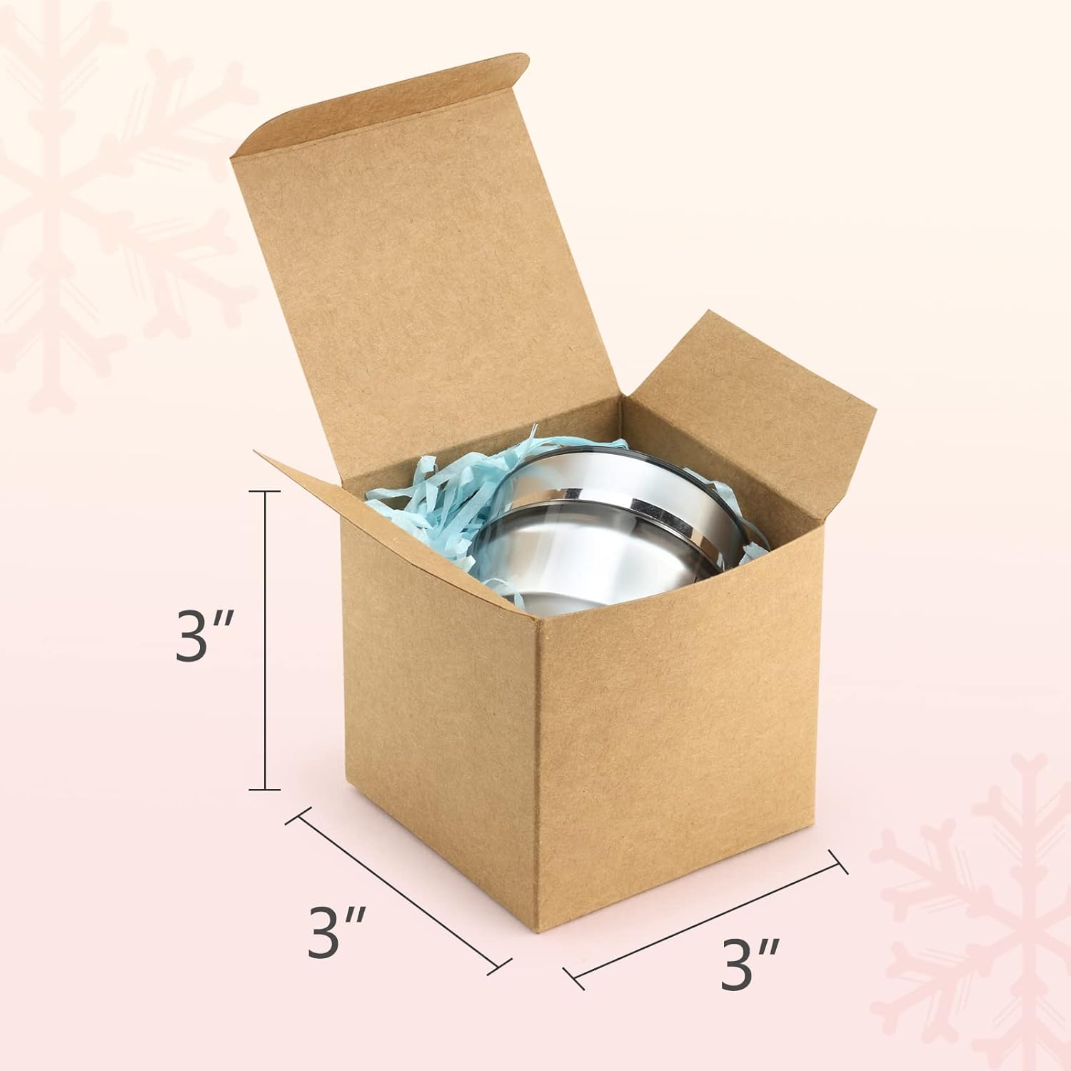 ValBox 3x3x3 Brown Gift Boxes 50pcs - Recycled Paper Cube Boxes with Lids for Gifts, Crafting & Party Favors - Image 2