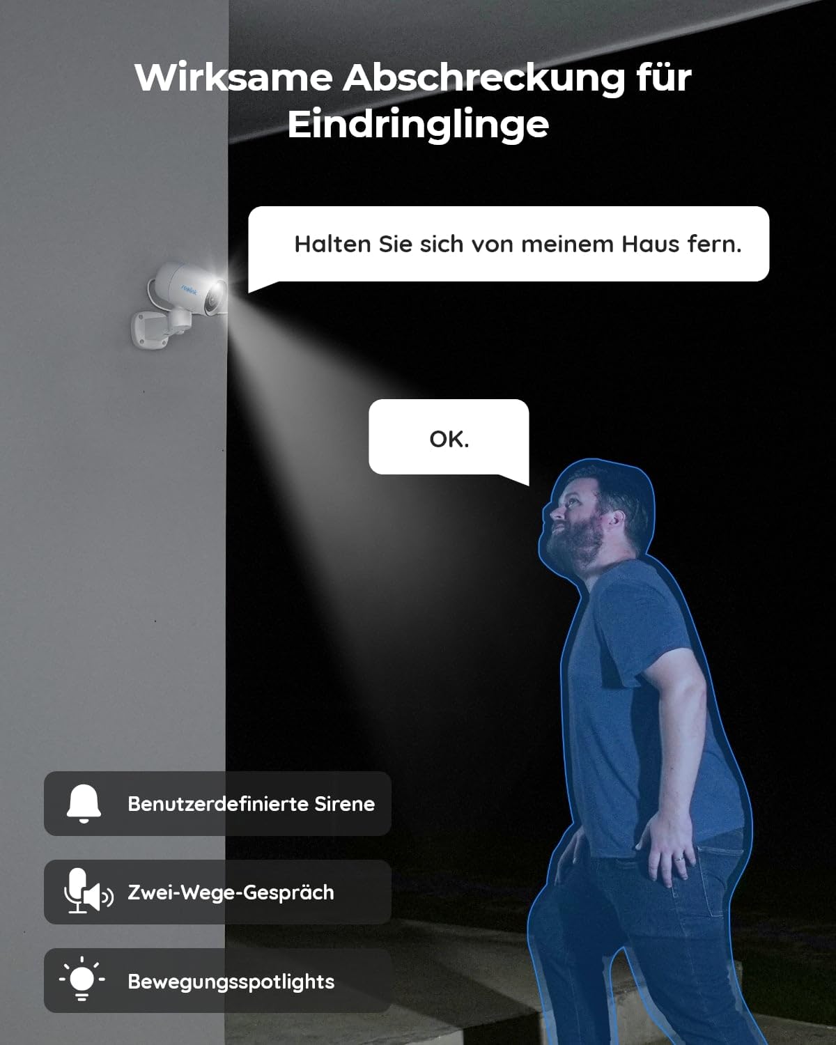 Reolink 4K PoE Überwachungskamera Außen mit 180° Pan, Spotlight, RLC-81PA | PoE Outdoor IP Kamera mit Zwei-Wege-Gespräch, Farbnachtsicht, Auto-Tracking, Smarte Personen-/Fahrzeug-/Haustiererkennung
