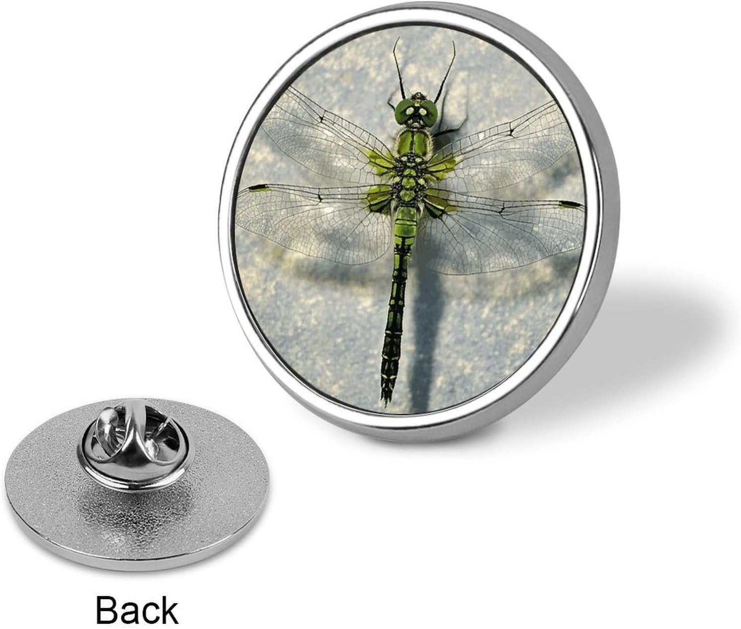 Dragonfly Drawing Lapel Pin Round Badge Brooch Pin for Clothes image 3