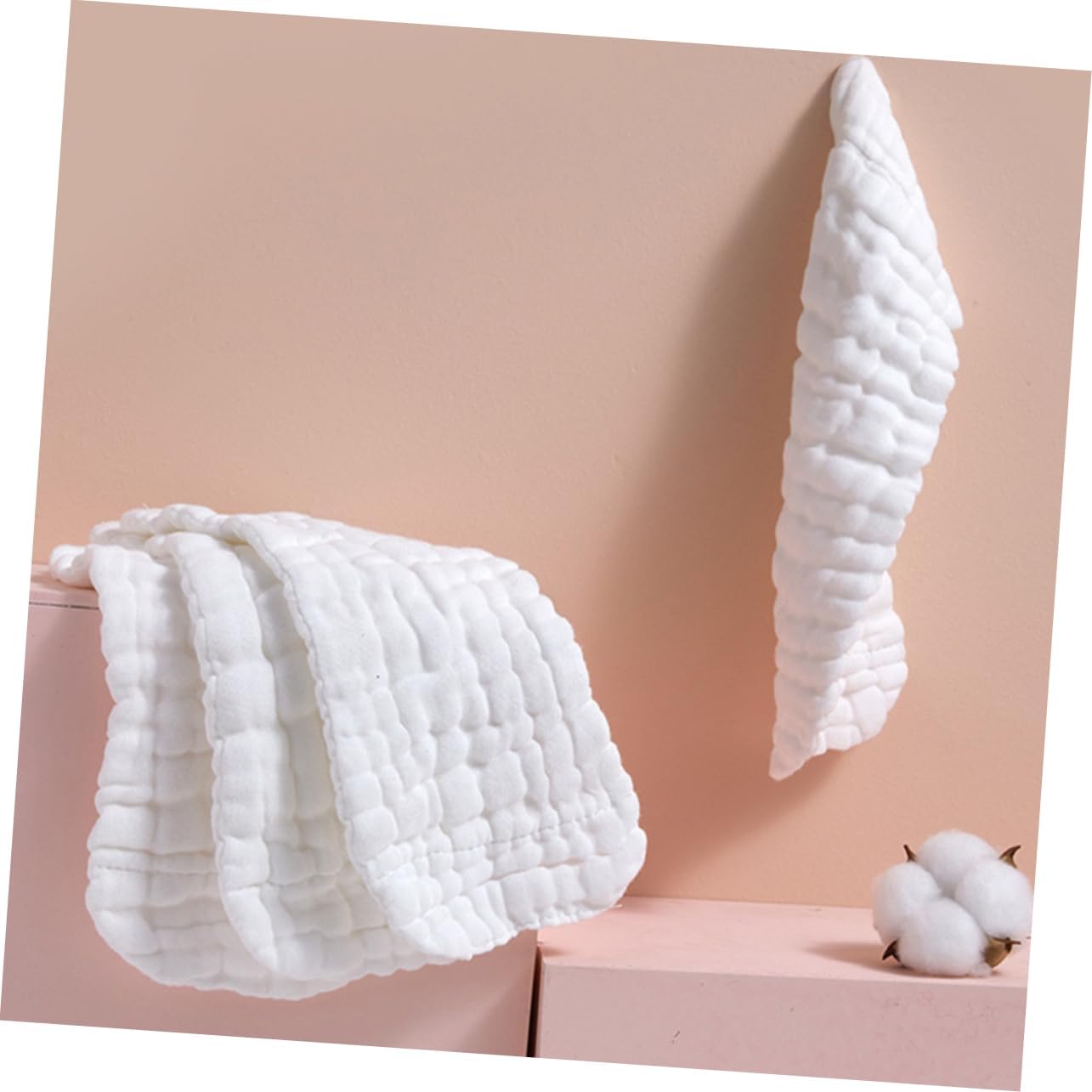 Beavorty 5pcs Washable Cotton Diapers Liners for Newborns Breathable and Absorbent Cloth Diapers White Muslin Size Small 35 * 15cm for 0-3 Months Babies