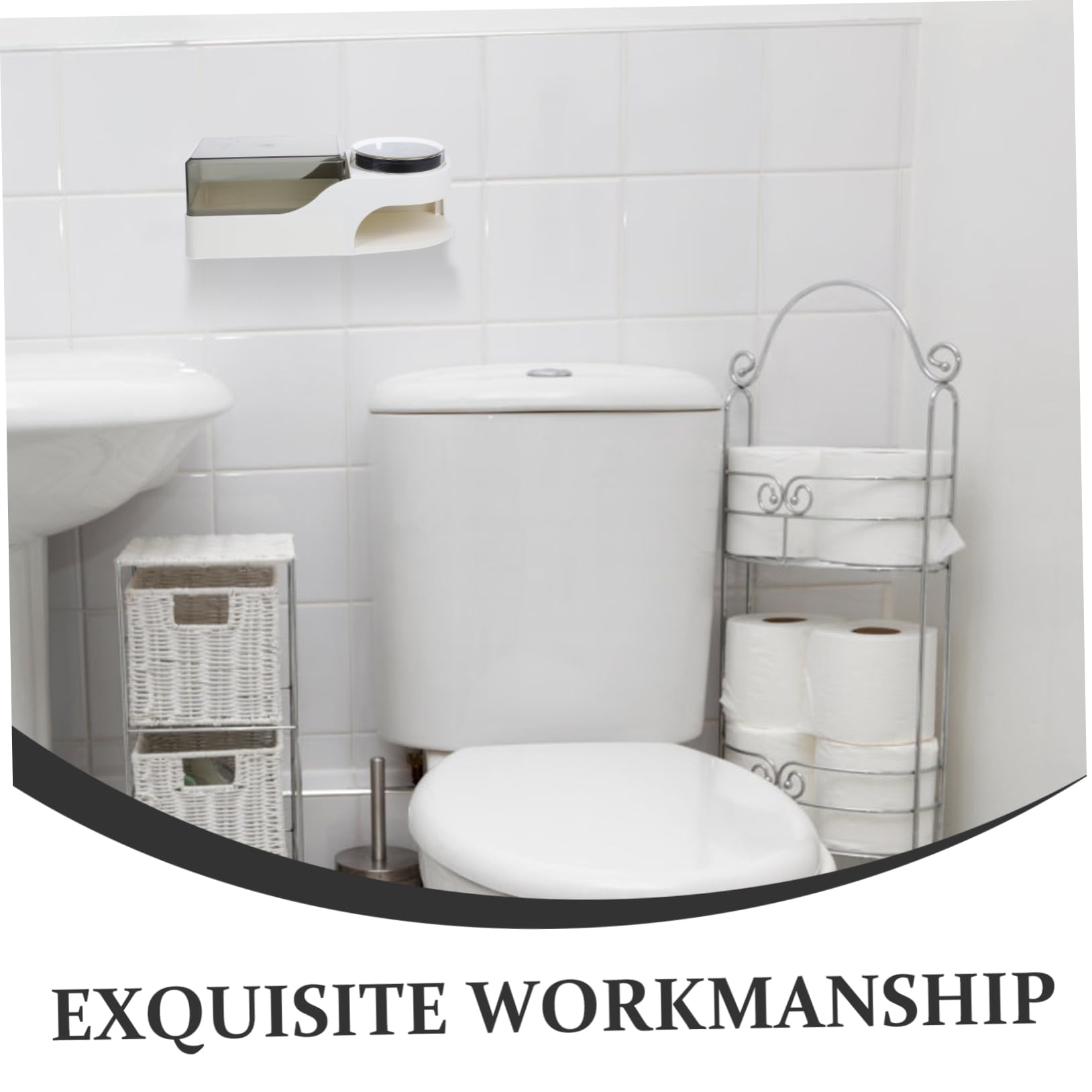 Alipis Porta Carta Igienica senza Foratura Colonnina Portarotolo da Bagno Porta Parete Organizzatore di Spazio Design Elegante per Casa e Ufficio