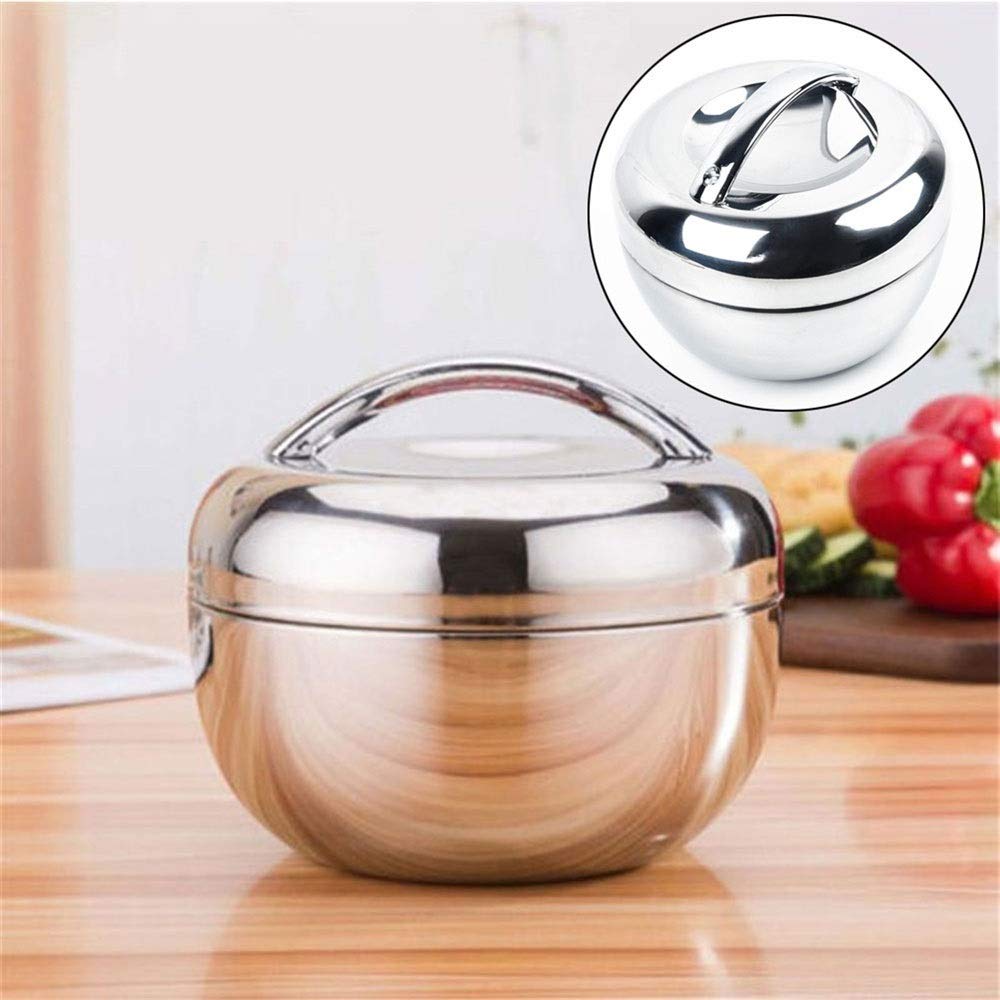 fiambrera, Cajas Bento Mini de acero inoxidable, caja redonda doble capa