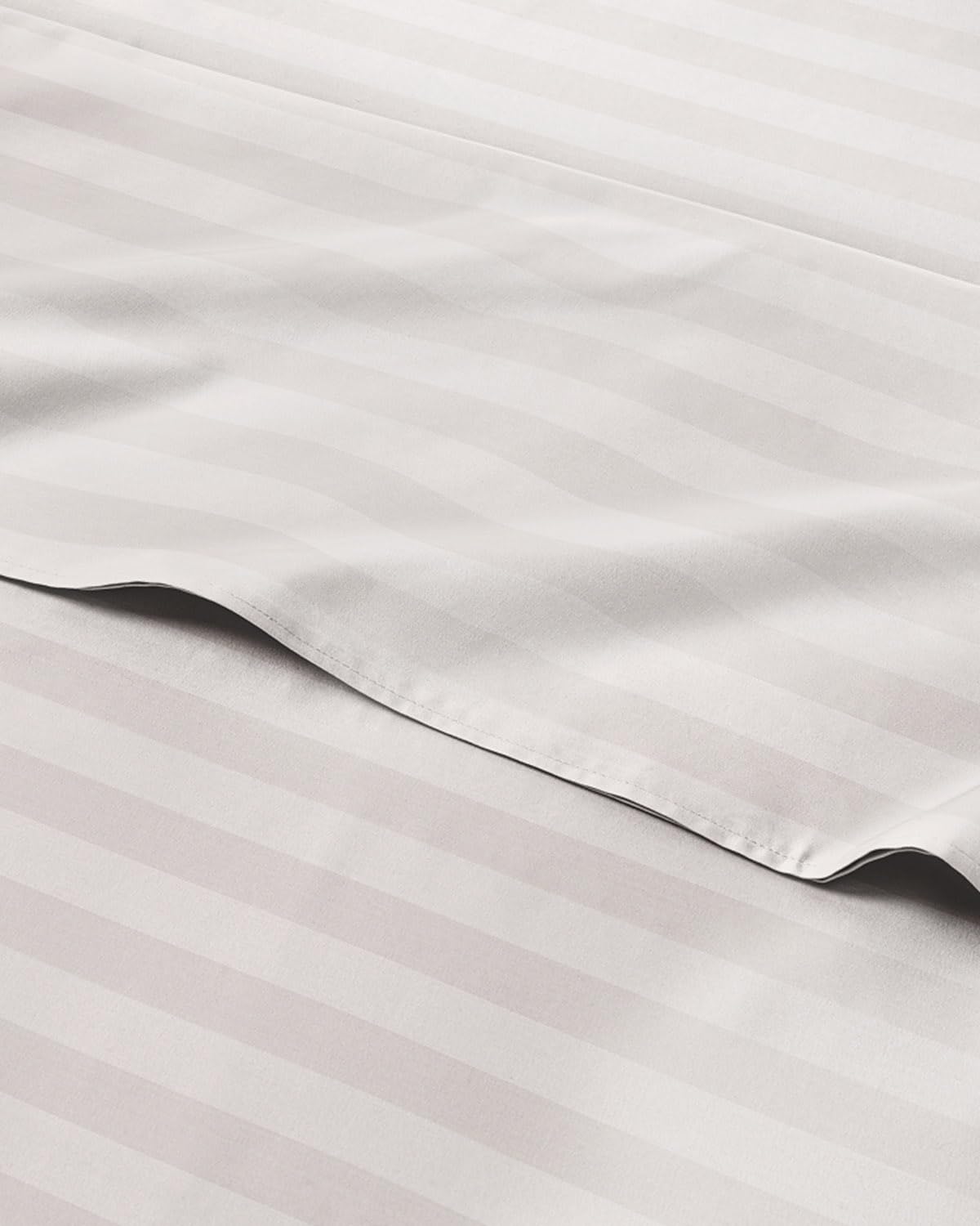 Striped Full Size Sheets Set, 4 Pieces, 16" Deep Pocket - Greyscale