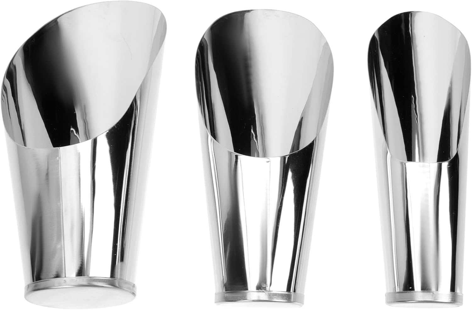 3pcs Stainless Steel Soil Scoops Metal Garden Shovels Potting Scoopers Garden Potted Plant Succulent Vegetation Soil Spade for Flower Planting Bonsai Potting Cultivation Weeding