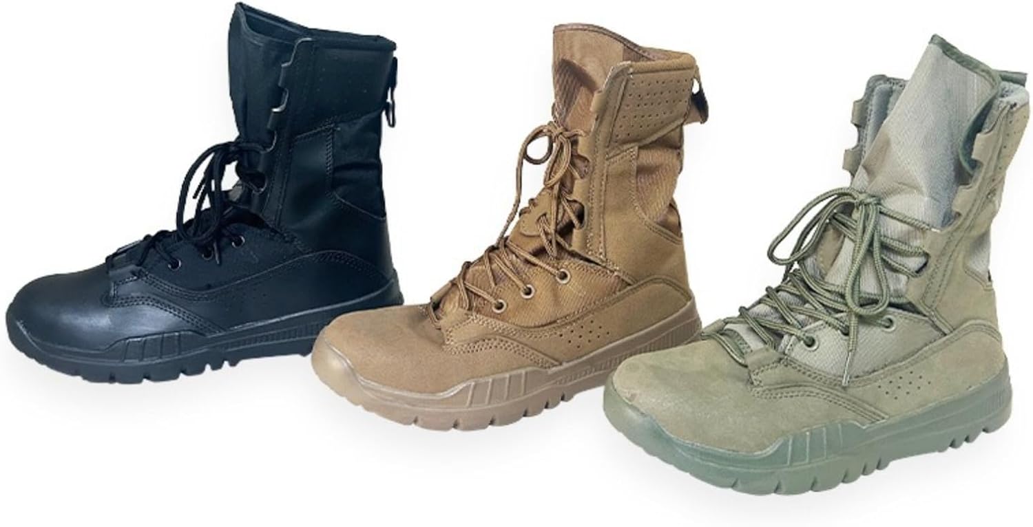 Women's Suede Leather High Top Lace Up Military Tactical Boots Lightweight Breathable Non Slip Outdoor Hiking Combat Boots For Outdoor Mountaineering Trekking Commando Army Desert Jungle Backpacking
