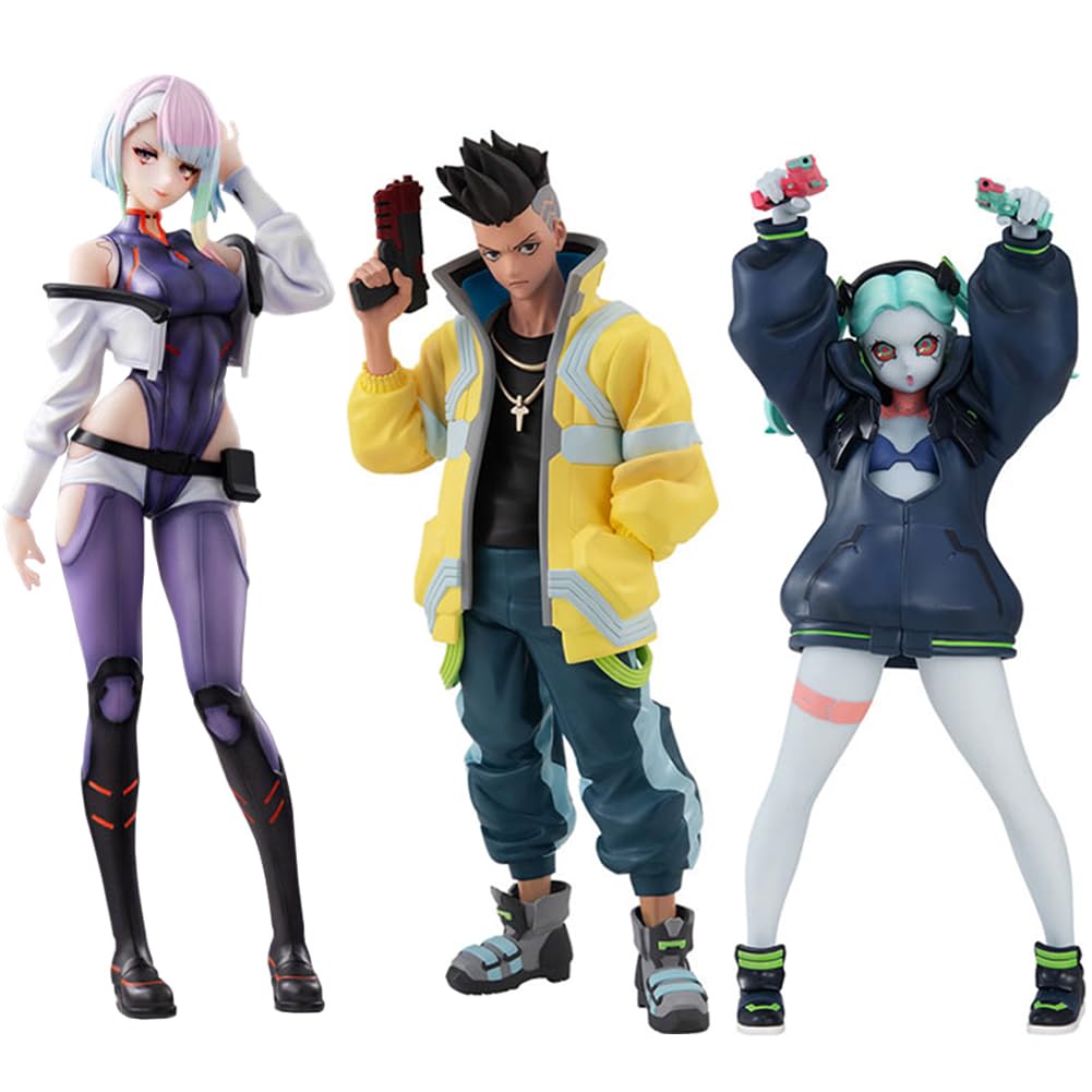 Jiumaocleu David Martinez Figure Lucy Statue Rebecca Action, 1/7 Scale Anime Figure Lucyna Kushinada Model Collectible Desktop Display Decoration Gifts for Fans