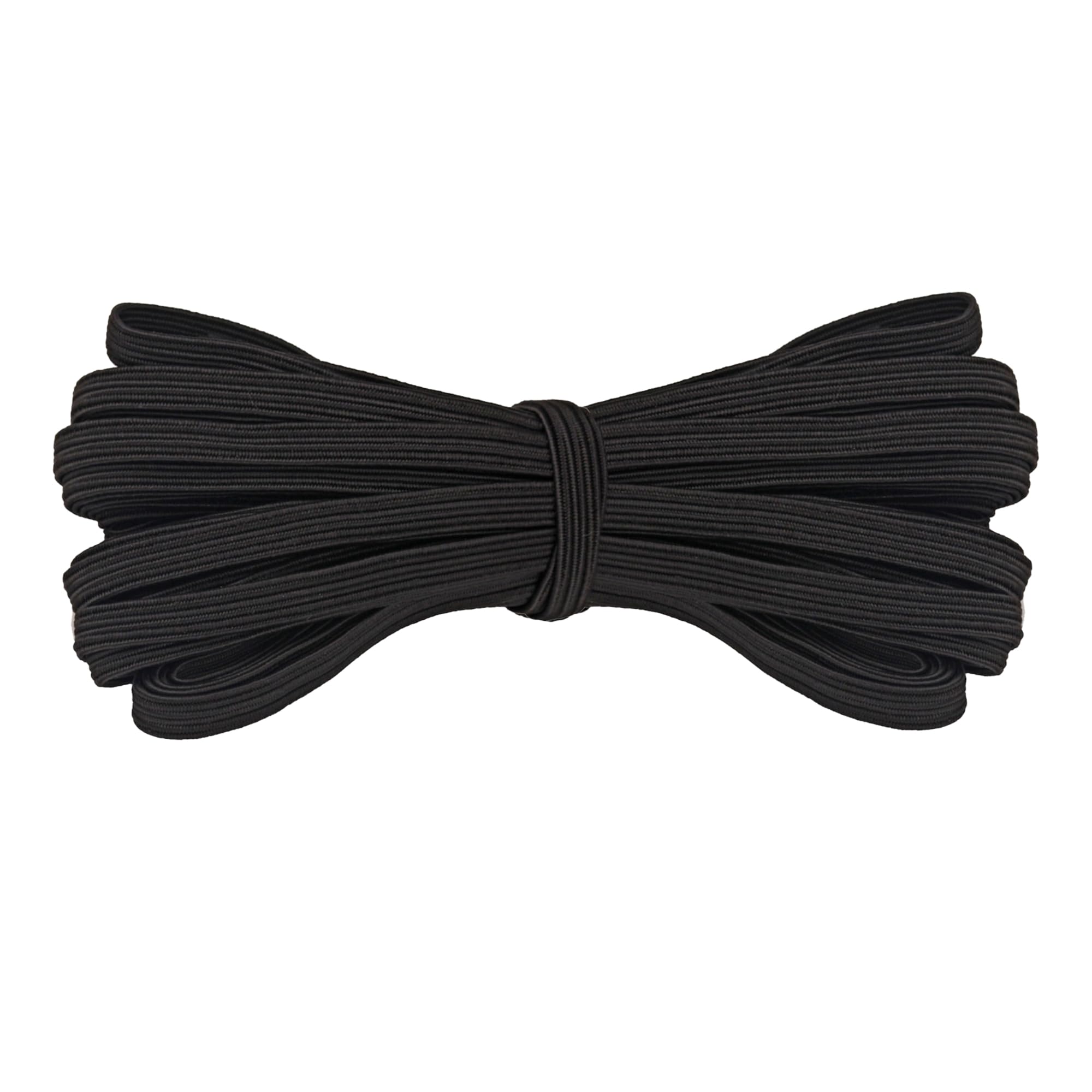 Trimming Shop Black Elastic Band By | 6Mm (1/4 Inch) Width | 25 Metres Length | Stretch Flat Cord | For Sewing, Dressmaking, Waistband, Haberdashery, Diy Arts & Crafts Projects