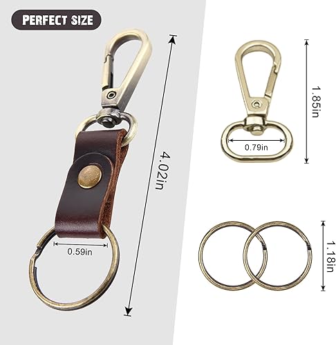 Miniatura 3 de MY MEMORY Llavero de cuero genuino hecho a mano, llavero universal para llavero, organizador de llavero de coche para hombres y mujeres