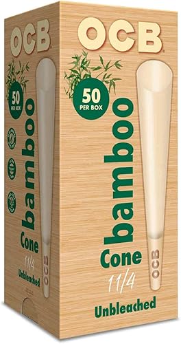 Miniatura 7 de OCB Conos de papel de liar preenrollados de bambú sin blanquear 1-14 (3.307 in) Tamaño - 100 conos