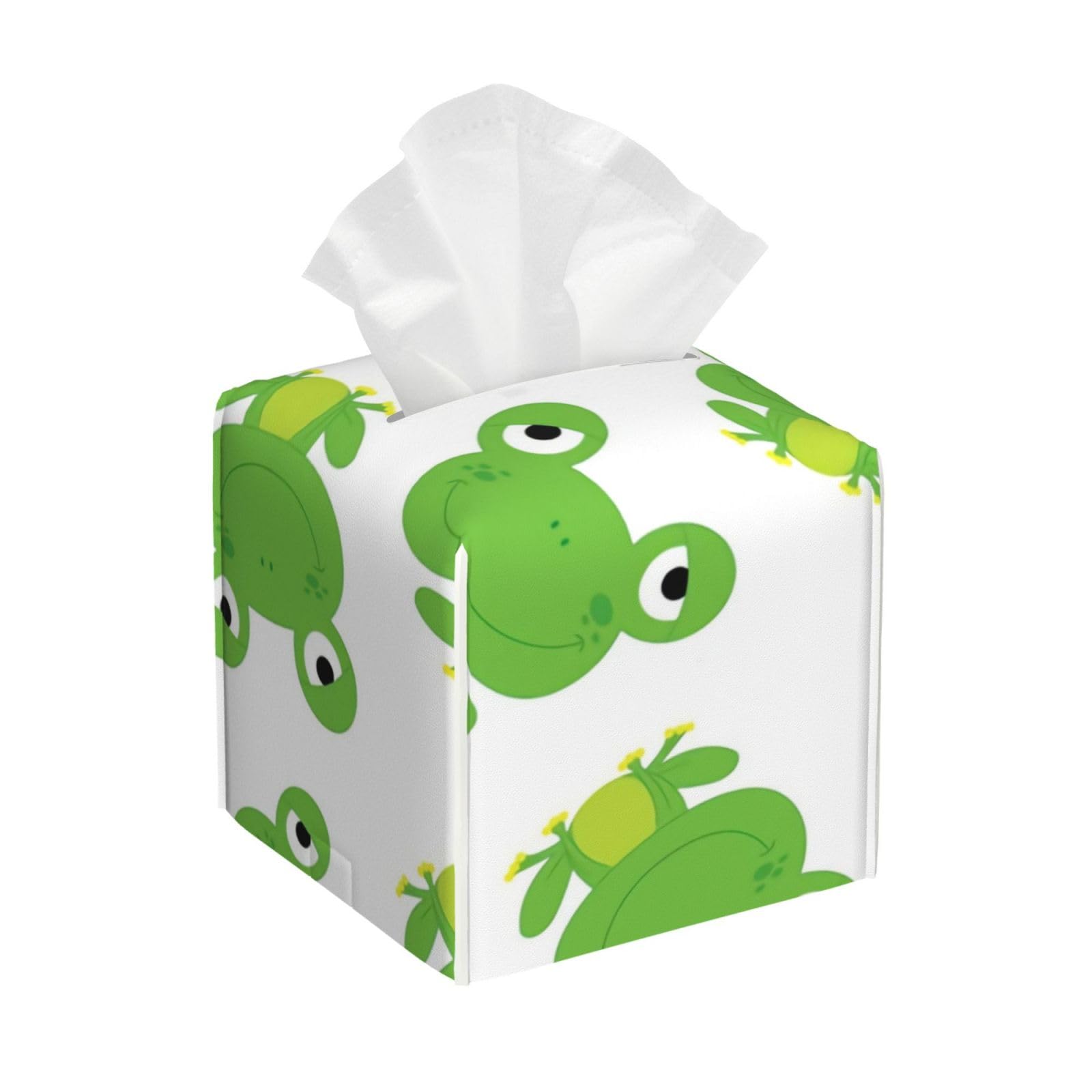 Xingfox As Pic Cute Frog Design Tissue Box Cover, Fashionable Decorative Storage Box, Suitable For Most Places