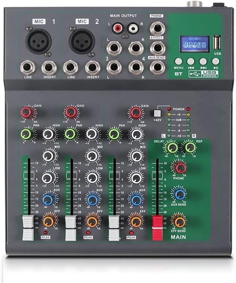 4チャンネルポータブルミキシングコンソールデジタルオーディオ