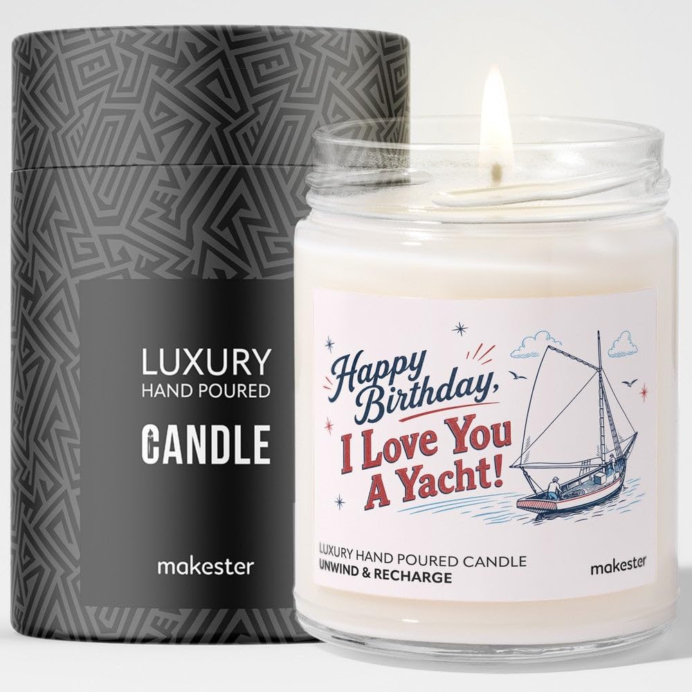 Birthday Gift for Boat Owner - Luxury Soy Wax Candle - Vanilla, Jasmine, Sugared Almond - Makester — image 1