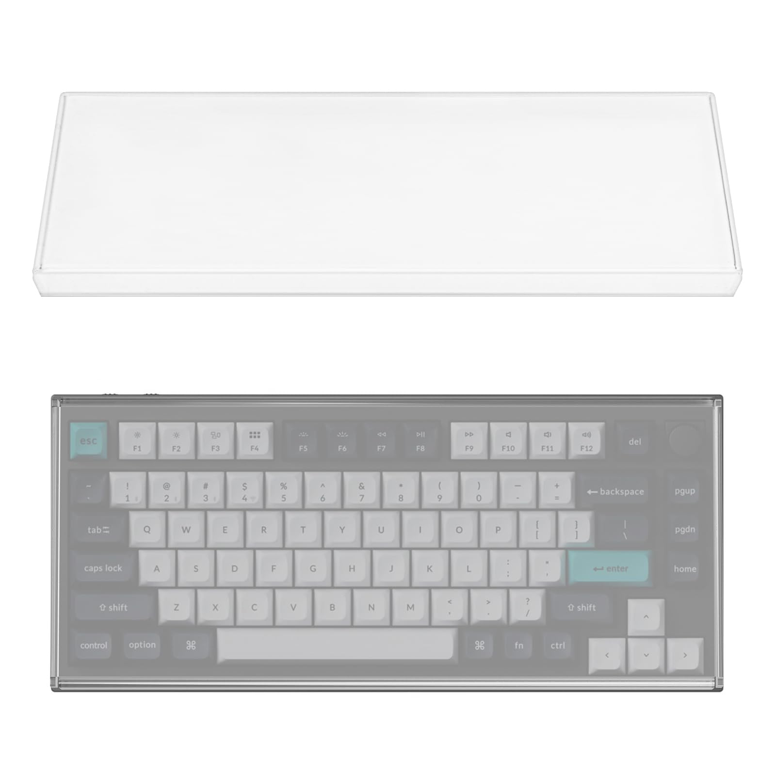 75% 84-Key Knob Keyboard Dust Cover, Clear Acrylic Keypads Cover, Compatible with Keychron Q1 HE/Max/Pro / V1 / V1 Max, AULA F75 Pro, F75 (Frosted)