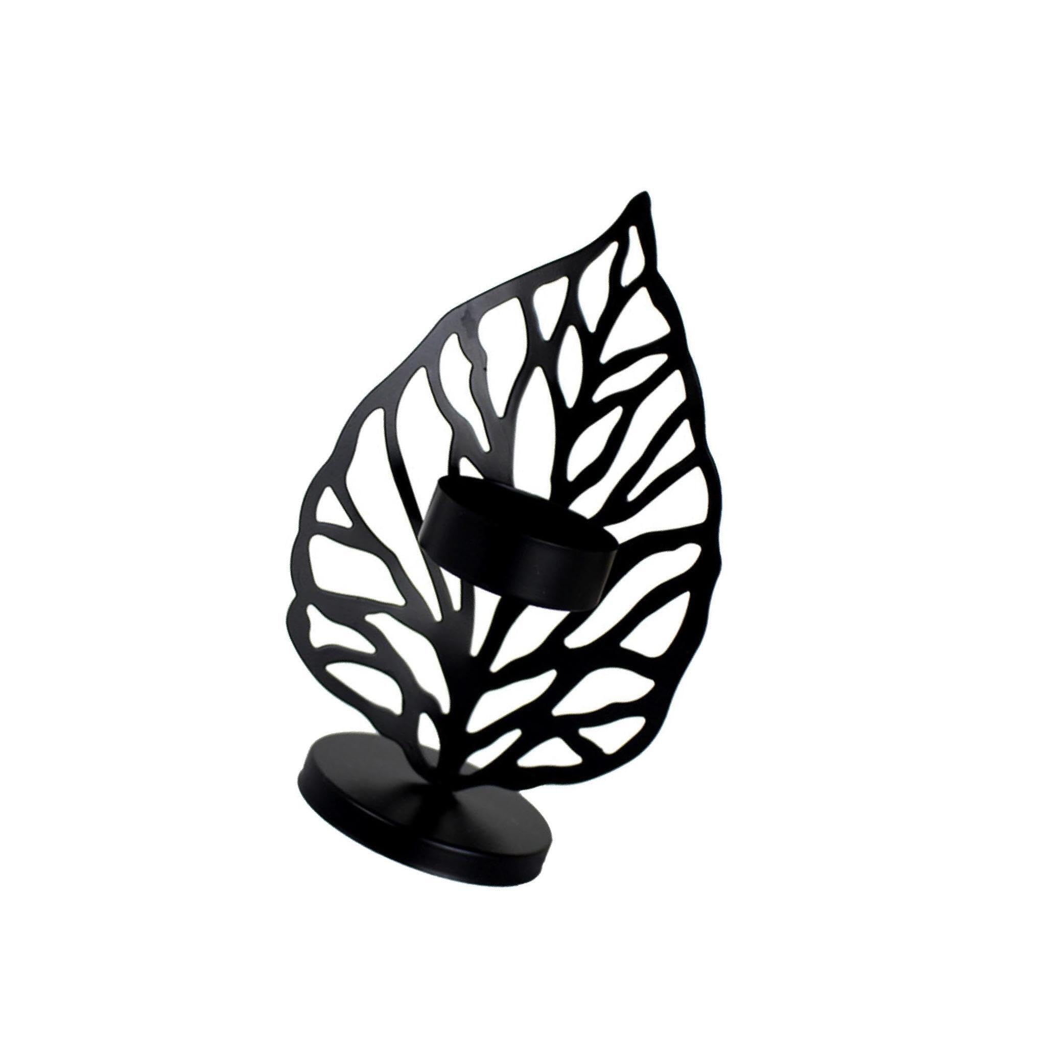 Zambuph Stylish Nordic Candlestick Handcrafted Wrought Iron Candle Holder for Home Decoration Centerpiece Light, Black Type A