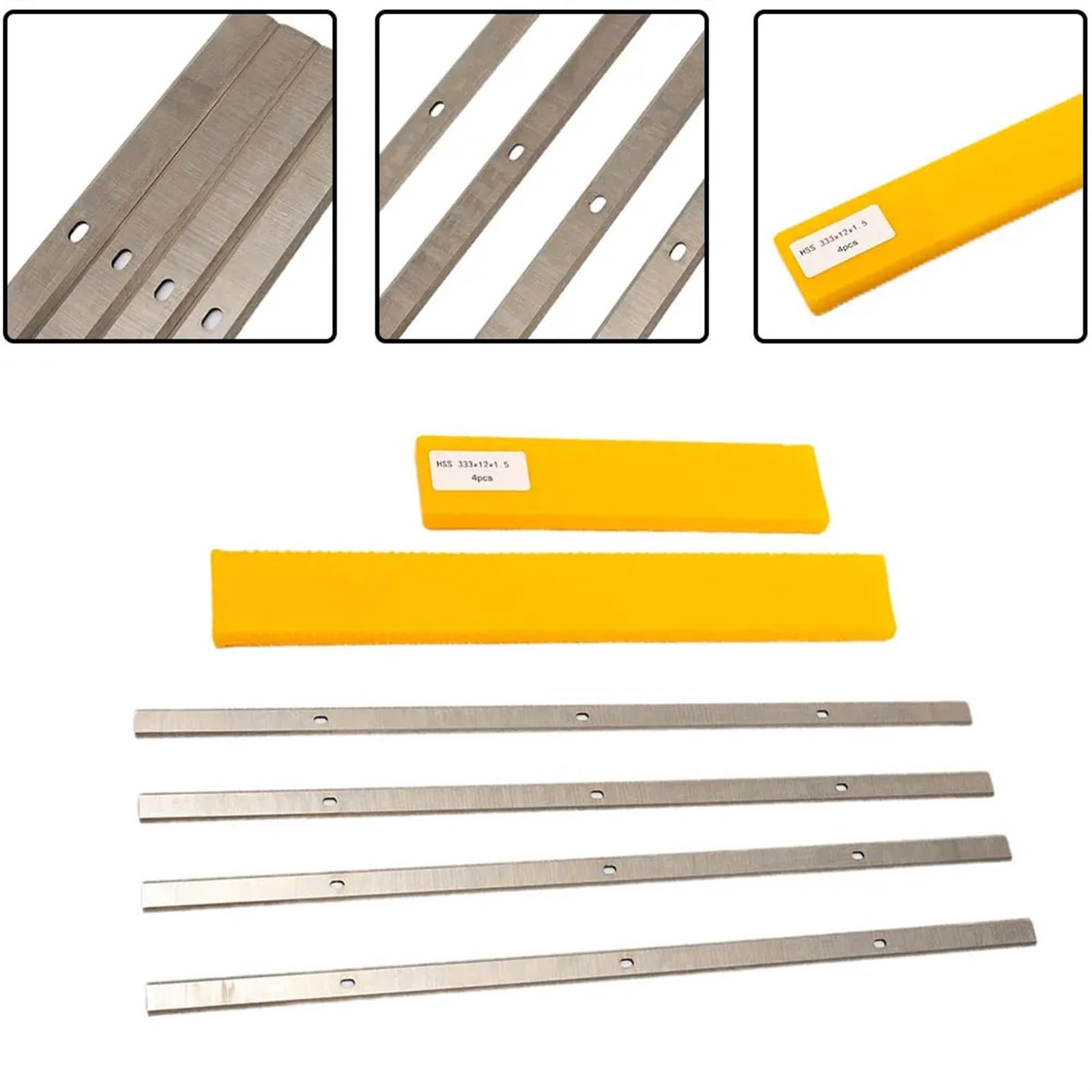 4 unids/set 333x12x1,5mm cuchillas cepilladoras portátiles de acero de alta velocidad compatibles con Metabo DH330 DH316 juego de doble filo nuevo y