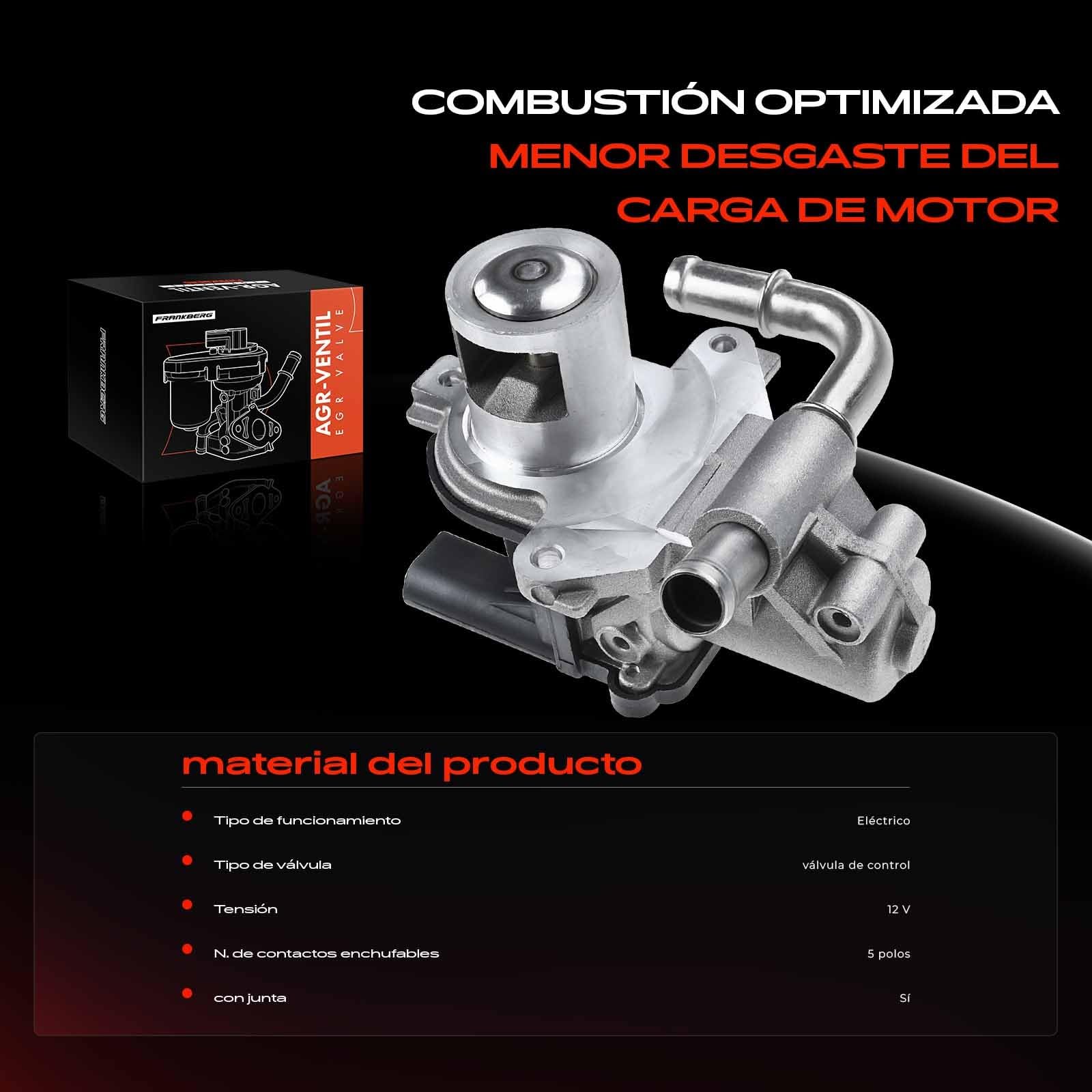 Frankberg Válvula EGR Diesel Compatible con Dokker MPV KE 1.5L Clio IV BH 1.5L M.e.g.a.n.e III Grandtour KZ0/1 1.5L Duster HS 1.5L Juke F15 1.5L Replace# 1471000Q0K