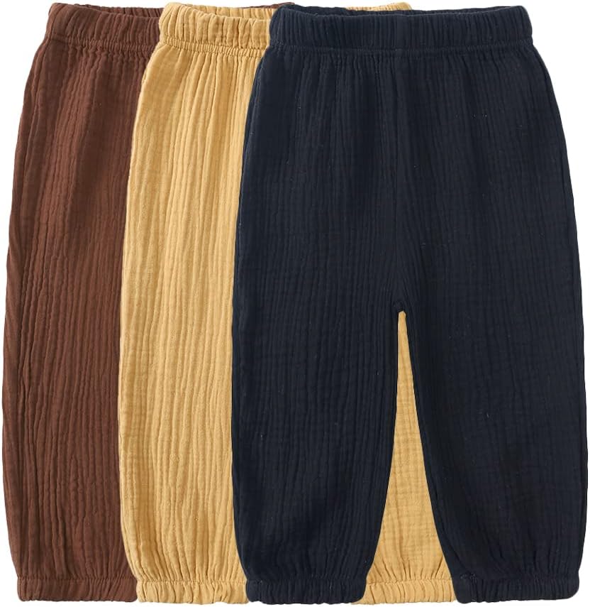 Baby Linen Pants Girl Boy Elastic Harem Pants Kids Summer Trousers Toddler Bloomers Bottom Infant Loose PP Pant Anti-Mosquito Breathable Training Pants Casual Joggers