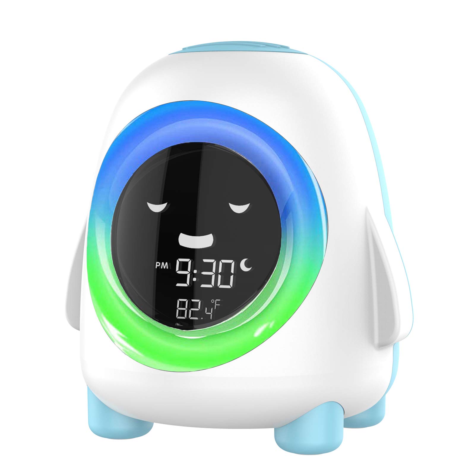 WisoeeOk to Wake Clock, Kids Alarm Clock, Children Sleep Trainer with Night Light NAP Timer Indoor Thermometer Cute Digital Clock for Boy Girl Room Best Gift for Christmas Birthday