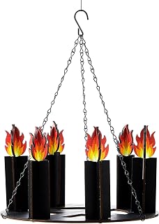 1 Set Medieval Knight Party Decorations Wooden Black Chandelier Decor for Dragon Castle Birthday Supplies Rustic Hanging Ceiling Hanging Decor for Bedroom Living Room Foyer Hallway