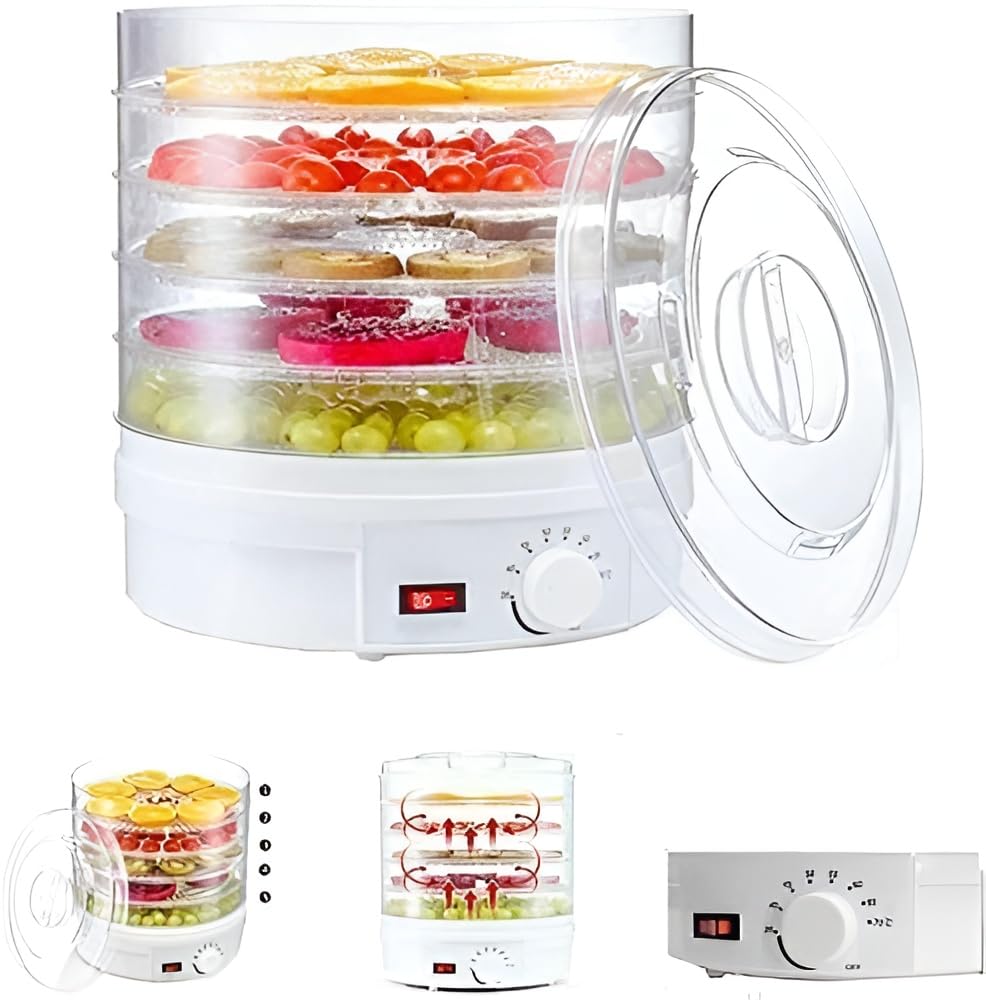 Fathom® Wholesome Living Start Here: Electric Food Dehydrator with Stackable Trays, Adjustable Thermostates & Advanced Air Flow (White)
