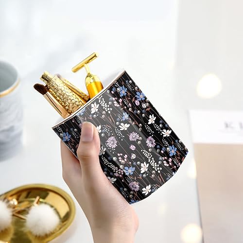 Vista 17 de WAVEYU - Portalápices bonito para escritorio, decoración de escritorio para niñas y mujeres Flor negra