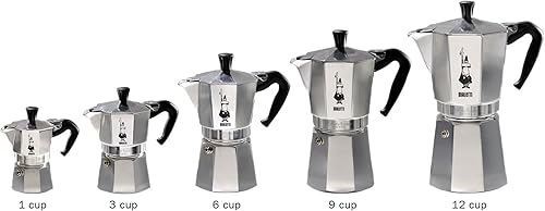 Miniatura 7 de Bialetti - Moka Express icónica máquina de espresso para estufa hace café italiano real olla Moka 3 tazas 43 onzas - 44fl oz aluminio plata