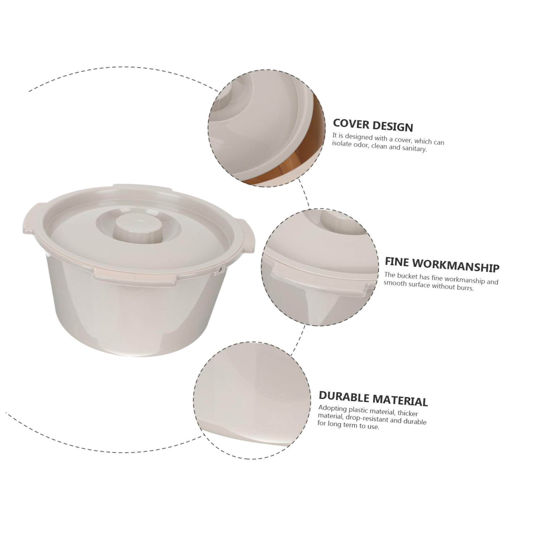 Orinal de Plástico para Personas Mayores Tapa, Pp, 80 Kg