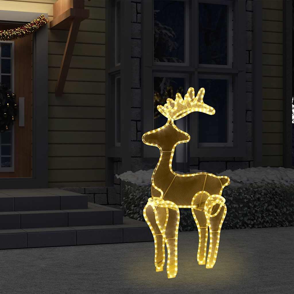 Rentier Weihnachtsdekoration mit 306 LEDs, Mesh Lichtschlauch, 60x24x89 cm, warmweiß, PVC und Stahl, wetterfest, für Innen und Außen, inklusive Stecker, energiesparend