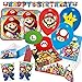 Produktbild spielum 76-teiliges Party-Set Super Mario - Teller Becher Servietten Tischdecke Girlande, Partytüten, Einladungen, Trinkhalme, Luftballons, Hütchen für 8 Kinder