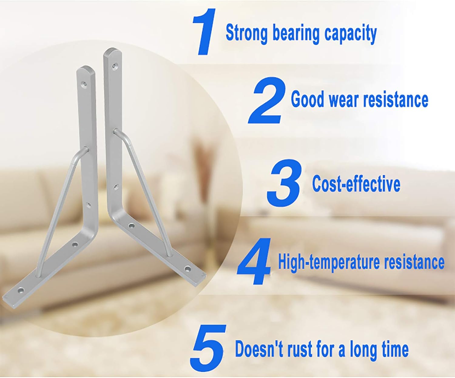 QWEASDF 2 Pack Aluminum Alloy Shelf Bracket 90 Degree Angle Heavy Duty Max Load 80KG/180lb Wall Floating Shelves Tripod Triangle Bracket for Table Bench, Space-Saving DIY Bracket,340mm/13.3 in