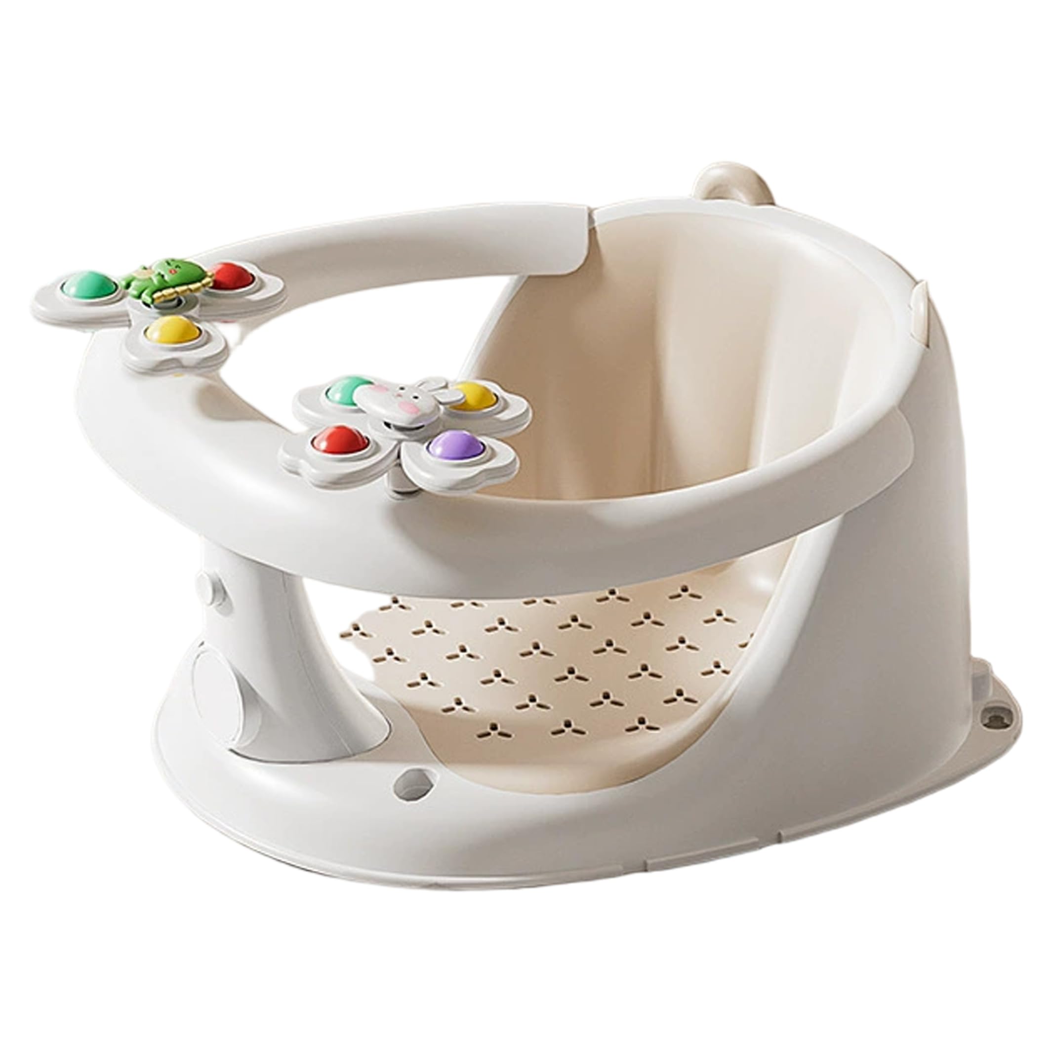Baby-Badesitz ab 6 Monaten, multifunktionaler Anti-Kipp-Baby-Badestuhl mit ergonomischem TPE-Kissen zum Baden, Sitzen und Essen, Sitz ab 6 Monaten, für