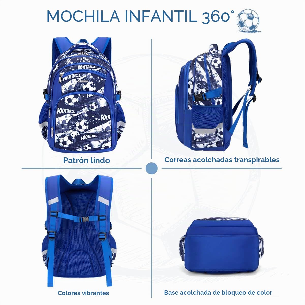 Cusangel Mochila escolar para niñas y niños, 16 pulgadas, mochila escolar de 5 a 10 años, gran capacidad, impermeable, con compartimento para portátil, mochila para niños