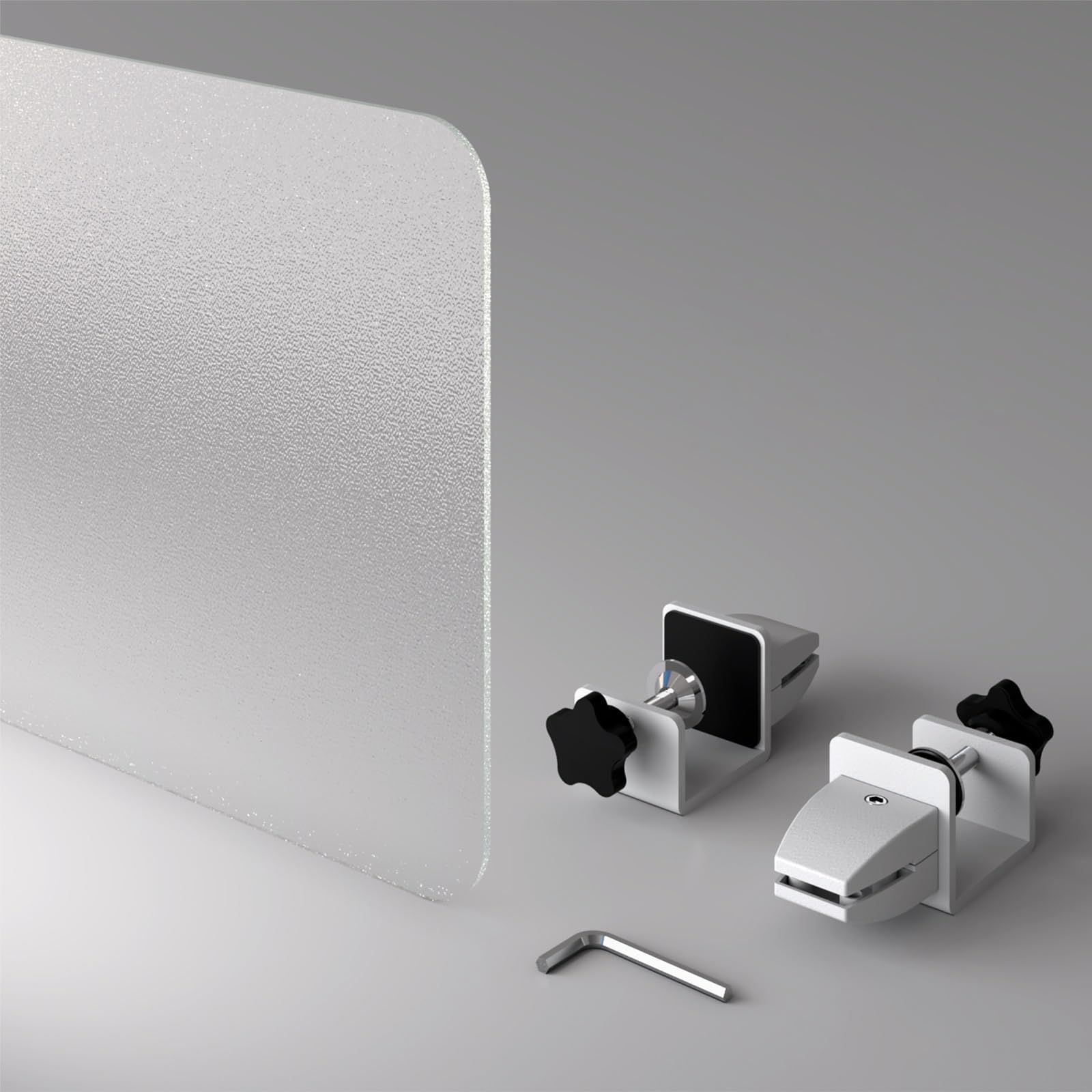 LWJSOCP Acrylic Frosted Desktop Divider with Clamp Canteen Workstation Counter Protective Partition (60X40CM)