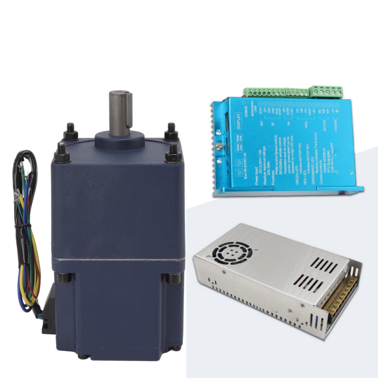Motor de Engranaje sin Escobillas de CC, Bobina de Latón de Poco Ruido de 200W para Coches de Juguete Eléctricos y Equipos de Automatización (300 rpm)
