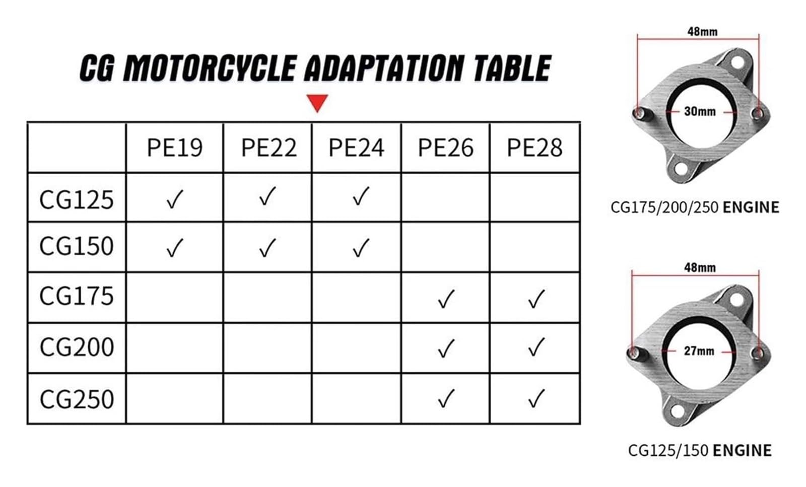 2T 4T Kit De Carburador para Motocicleta con Brida PE Y Tubo Entrada Curva Juego Codos Aire Frío Inyectores Carburador Repuesto Moto(22mm Black Kit)