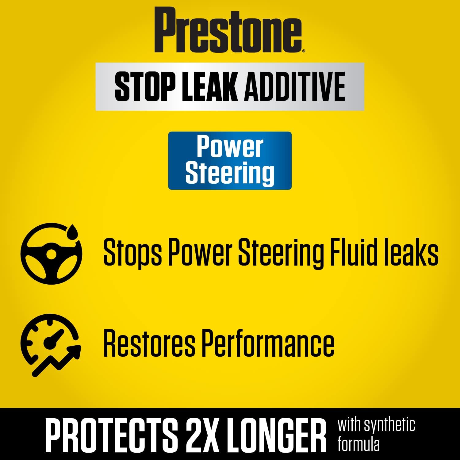 Prestone AS274-6PK Synthetic Power Steering Fluid Stop Leak, 12 oz., 6 Pack