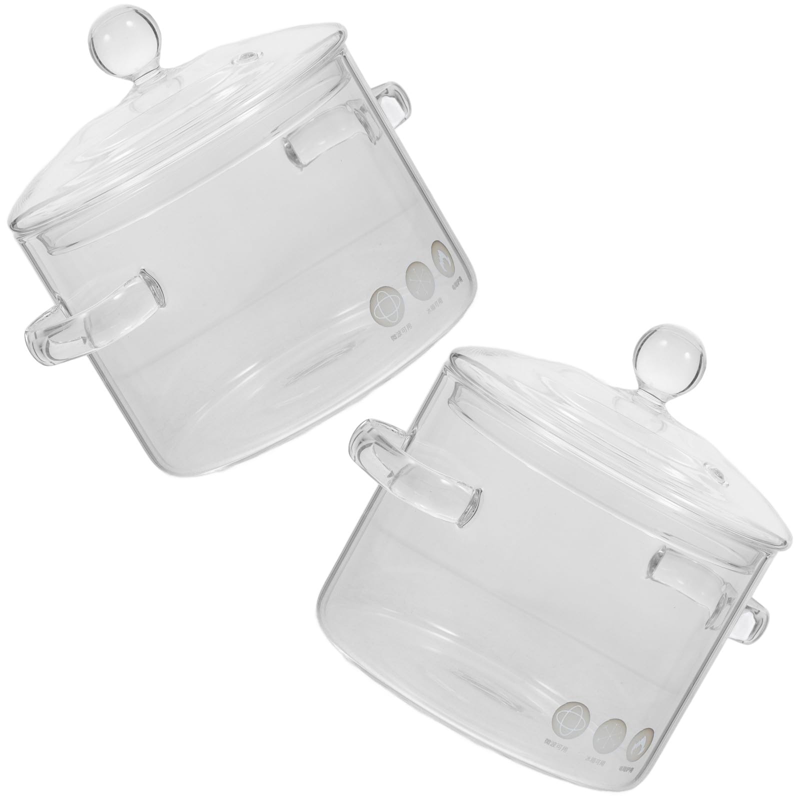 Casserole en verre borosilicate Tofficu avec couvercle et double poignée pour induction