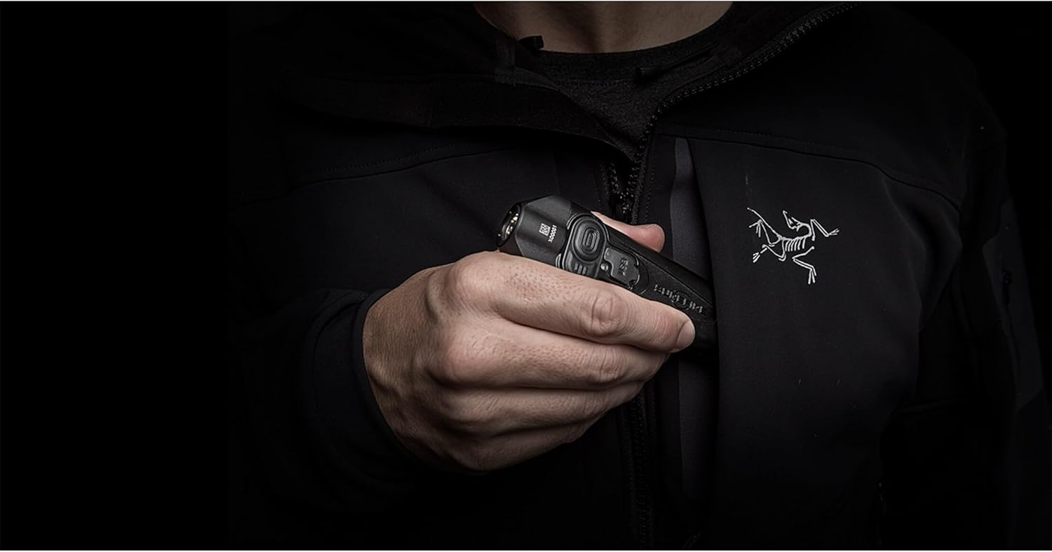 SureFire Stiletto Pocket Light being placed into a pocket