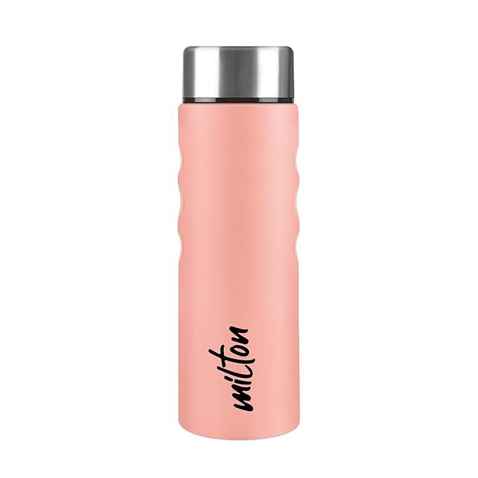 MILTON Stream 750 Stainless Steel Water Bottle 770 ml, Single Walled, ISI Certified I Leak Proof Lid, Rust Proof I For School, Office, Gym I Peach
